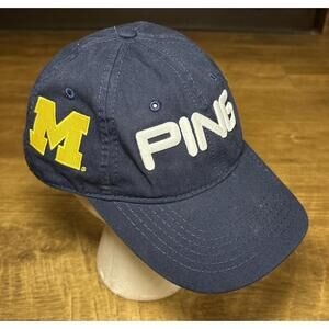 Ping Michigan Wolverines Hat Cap Snap Navy Blue Mens One Size